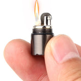 Keychain Petrol Lighter Mini Compact Kerosene Lighter Key Chain Capsule Gasoline Lighter Inflated Outdoor Tools