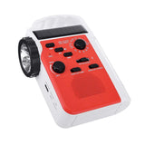 Mini AM/FM Bluetooth Solar Hand Crank Dynamo Outdoor Radio With Speaker Emergency Receiver Mobile Power Supply Flashlight Torch