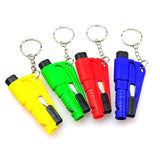 Mini Pocket Glass Window Breaking Safety Hammer Emergency Escape Rescue Tool with Keychain Seat Belt Knife Cutter FC