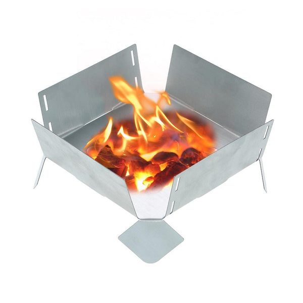 NEW Outdoor Foldable Pot Holder Plate with Tray Solid Fuel Alcohol Stove Portable Stainless Steel Burnersly Camping Cooker Stove
