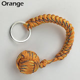 Outdoor Security Protection Black Monkey Fist Steel Ball For Girl Bearing Self Defense Lanyard Survival Key Chain Broken Windows