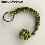 Outdoor Security Protection Black Monkey Fist Steel Ball For Girl Bearing Self Defense Lanyard Survival Key Chain Broken Windows