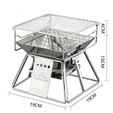 Portable Outdoor BBQ Grill Stainless Steel Folding Charcoal Barbecue Stove Outdoor BBQ Cooking Picnic Tool