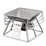 Portable Outdoor BBQ Grill Stainless Steel Folding Charcoal Barbecue Stove Outdoor BBQ Cooking Picnic Tool