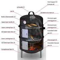 Protable Charcoal Barbecue Household Family Party Cooking Tools BBQ Charcoal Grill Picnic Easily Assembled Outdoor Camping Grill