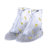 Reusable Rain Shoes Cover Adult Children Thicken Waterproof Boots Cycle Rain Printing Flat Slip-resistant Overshoes