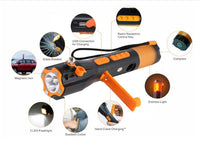 [Seven Neon]water proof emergency torch+hammer in car/9 in 1/alarm for emergence/AM/FM/belt cutter/bright camping light tourch
